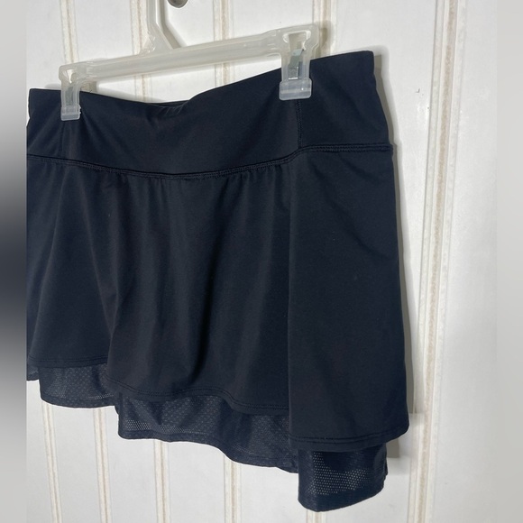 Athleta Split Time Skort Skirt Black Sz Large 76 - Picture 2 of 7